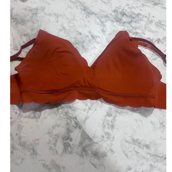 Danskin Intimates Bra 36C Padded Scalloped Edges Burnt Orange Adjustable Straps - Picture 5 of 7